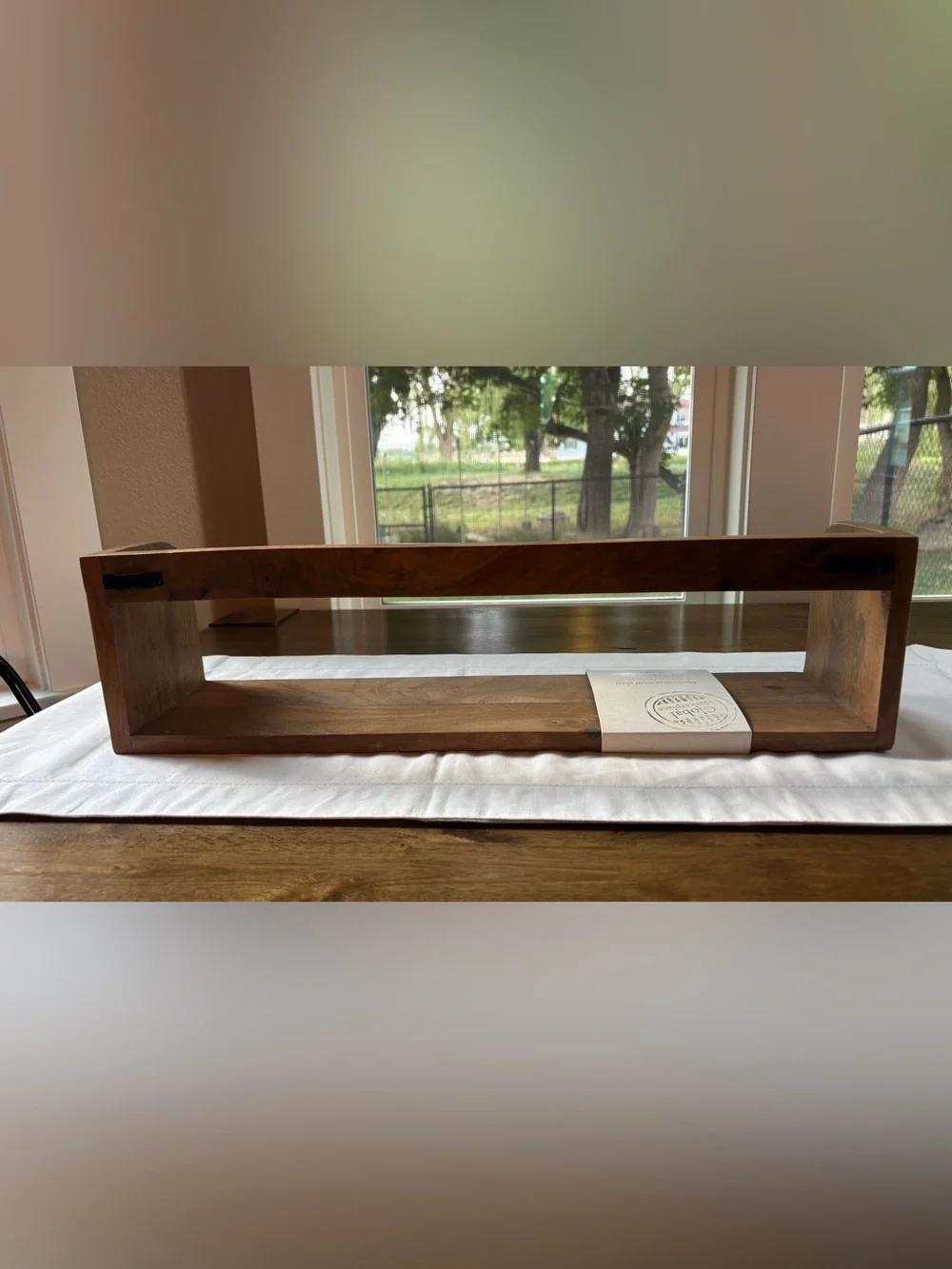 Wooden Wall Display Shelf in Brown - Simple Open Design